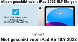 Casemania Hoes Geschikt voor iPad 2025 (A16) & 2022 10e Gen - Donker Blauw - Smart Cover met Pencil Houder Uitsparing — thumbnail 3