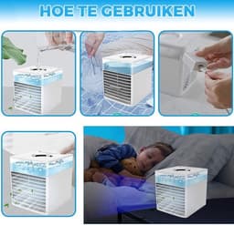 Luchtkoeler Klein - Draagbare Luchtkoeler - Luchtbevochtiger - Airco Koeler - Bureau Ventilator — thumbnail 3