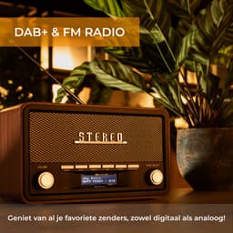 Denver DAB Radio - Retro Radio - Bluetooth - DAB+/ FM - Dimbaar - Batterijen & Netstroom - DAB18 — thumbnail 2