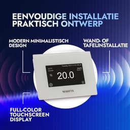 Watts BT-CT03-RF Touch Screen Thermostaat met WiFi - Slimme Verwarmingsregeling - Draadloze Thermostaat - Digitaal Touchscreen - Wit — thumbnail 3