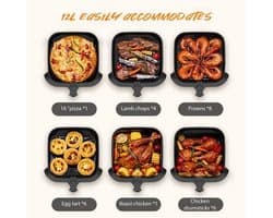 Heteluchtfriteuse Grote Capaciteit - 12 Liter - 2800 W Vermogen - PP En RVS - Voor Gezinnen En Feestjes