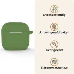 Hoesje - Geschikt voor Apple AirPods 5 - met Clip - Siliconen Hoes - Silicone Case Cover - Donkergroen — thumbnail 3