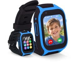 MuffyMouse GPS Horloge Kind met Simkaart – Smartwatch Kinderen 4G – Kinder Smartwatch met GPS – GPS Tracker Kind – Belfunctie, Videobellen, SOS & WhatsApp – 2GB+16GB – Blauw