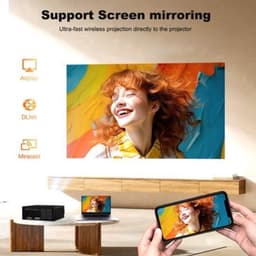 Beamer 1600 ANSI Lumen - 1080P Full HD Resolutie - LCD Scherm - Zwart - Voor Thuisbioscoop En Presentaties — thumbnail 3