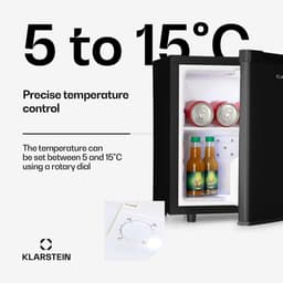 Mini Koelkast 30L – Stil 24 dB – Instelbaar 5-15°C – Compact Vrijstaand Model – Zwart — thumbnail 3