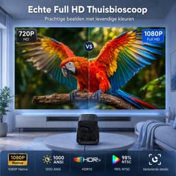 XGODY N7 - Smart Beamer - Whale OS - 1080P - 1000 ANSI - 4K-decodering — thumbnail 4