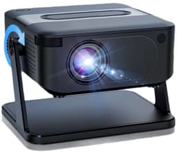 Slimme projector - Slaapkamerprojector - Projector voor thuis - Mini draagbaar - Draadloze projectie - 2,4/5 GHz Wi-Fi - Ondersteunt AirPlay, spraakassistent, Miracast en schermspiegeling - Ultra HD - Ondersteunt 4K-resolutie - HA109 - Zwart — thumbnail 4