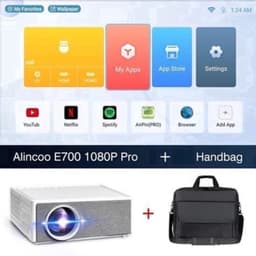 Alincoo - E700 - Beamer - Projector Beamer - Mini Meamer - 4k - Full HD 1080P - 1920x1080dpi - Automatische focus - 5G - met WiFi - 28000 Lumens - Wit — thumbnail 2