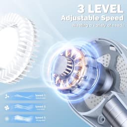 Nekventilator, draagbare stille nekventilator met 5000 mAh batterij, USB oplaadbaar, verstelbaar, 3 snelheden — thumbnail 3