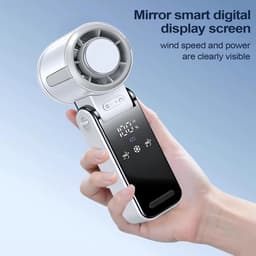 Draagbare ventilator voor op reis - draagbare nekventilator, handventilator, licht, stil, outdoor, meerdere snelheden, voor thuis, camping, , wandelen - wit — thumbnail 3