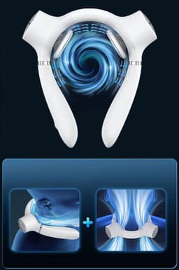 Draagbare nekventilator met 3 snelheden, verstelbaar, kleine koelventilator voor thuis, kantoor, reizen — thumbnail 2