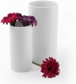 Porseleinen Vaas - Vaas Keramiek - Decoratie Huis - Vaatwasserbestendig - Hoogte 20 cm - Wit — thumbnail 4