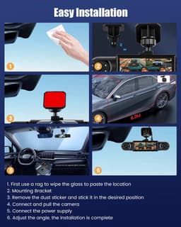 SnelShoppen - 4 Kanaals Dash Cam 360° 1080P Auto Camera met 3,16 inch Display, 64G SD-kaart, Loopopname, Nachtzicht, Groothoek 150°, Bewegingsdetectie — thumbnail 4