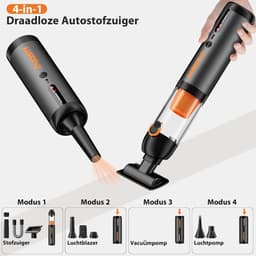 Handstofzuiger Draadloos 30.000 Pa – 4-in-1 Autostofzuiger – 7800 mAh Accu – HEPA – 50 Min Looptijd — thumbnail 2