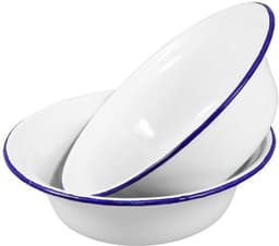 Dailygoods- Soepschalen 2-delig - Emaille - Makkelijk te reinigen - Geschikt voor rijst/pasta/groenten - Duurzaam - Ideaal voor familie/restaurant - Mengkom — thumbnail 1