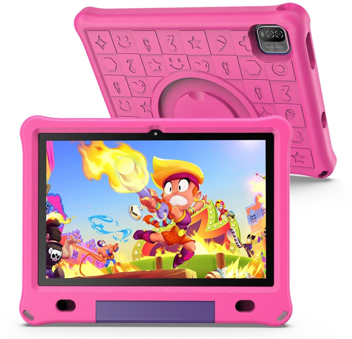 SnelShoppen - Kindertablet 10 inch Android 12 met 3GB RAM, 64GB opslag, IPS HD Scherm, Educatieve Apps, Kindveilige Hoes, Roze, Wifi — afbeelding 1