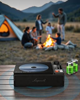 CD speler - Bluetooth luidspreker - Draagbare Multifunctionele CD speler - 4000mAh Accu & 4.5u Speeltijd - 7 Modi & Bluetooth - Retro Design & Display - Voor Thuis & Onderweg — thumbnail 2