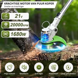 CRLYN® Grasmaaier Elektrisch - Grastrimmers met Accu - Groen — thumbnail 4