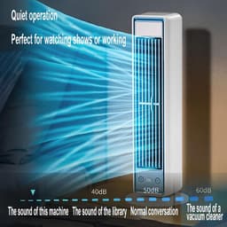 Draadloze torenventilator voor wandmontage - 3-in-1 ontwerp (vloer/bureau/wandmontage) - Vloerventilator - USB-aansluiting - Mini draagbare airconditioner - Afneembare voet - Zwenkfunctie - Vijf windsnelheden - Geschikt voor kantoren en woningen — thumbnail 2