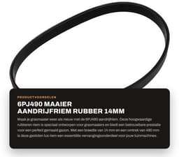 Aandrijfriem Rubber 14mm Breedte - Gesloten Lus - 490mm Omtrek - Compatibel met Qualcast M2E1032M/M2E1232M - Duurzaam - Slijtvast - Grasmaaierriem — thumbnail 1