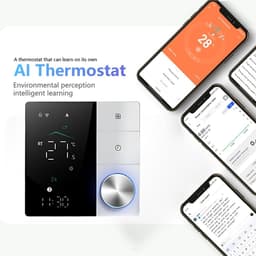 Slimme Thermostaat - Digitale Regelaar - Vloerverwarming Instellen - AI Leren - 12.5mm Paneel - Zwart — thumbnail 3