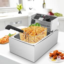 Elektrische Friteuse - Friteuse met mand - Thuis Frituren - Grote inhoud 6.3 liter - 1700 Watt - Roestvrij staal — thumbnail 2