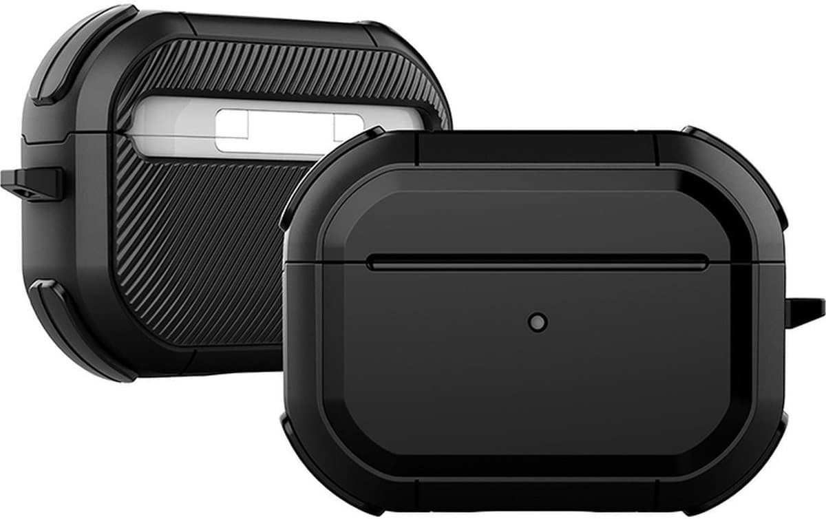 Mobigear Hoesje geschikt voor Apple AirPods Pro 2 Shockproof Hardcase Hoesje | Mobigear Slim Armor - Zwart — afbeelding 1