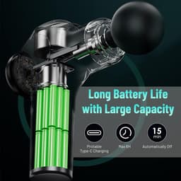 Massage Gun - Spier Stimulator - Herstel Bevorderen - 99 Snelheden 9 Koppen - 800 gram - Zwart — thumbnail 4