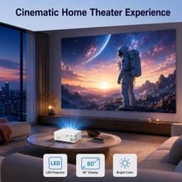 Beamer 4K - 180° Draaibaar - Smart Projector met WiFi 6, Android 11 en Draagbaar Ontwerp — thumbnail 4