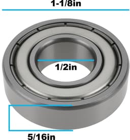 Dailygoods- Wiellager 1-1/8" x 1/2" x 5/16" - 4 Stuks - Vervanging 52-2450 - Compatibel met Toro 21" Maaiers - Metalen Afdichting - Slijtvast - Lager — thumbnail 5