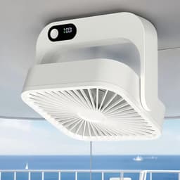 LISM - 2000mAh draagbare ventilator op accu, 5 snelheden, kan magnetisch aan de bovenkant van het compartiment en aan de muur worden bevestigd. — thumbnail 1