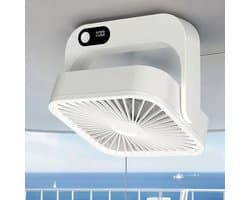 LISM - 2000mAh draagbare ventilator op accu, 5 snelheden, kan magnetisch aan de bovenkant van het compartiment en aan de muur worden bevestigd.