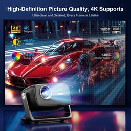 SnelShoppen - 4K Beamer 30000 Lumen, Native 1080p, Android 14.0 Smart Beamer met Automatische Scherpstelling, Trapeziumcorrectie, Wi-Fi 6, Bluetooth 5 — thumbnail 5