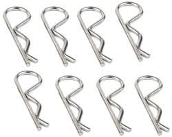 SnelShoppen - R-Clippen 8 Stuks 304 RVS 3.5x75mm voor Grasmaaier | Veiligheidsclips en Vergrendelingspinnen voor Trailer, Tuinmachines, Tractor, Auto,