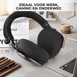 Somstyle Oorkussens hoes voor Koptelefoon 8-11 CM - 4 Stuks - Maat M - Universele Earpad Covers 8-11 CM - Zwart — thumbnail 3
