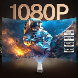 SnelShoppen - Slimme Beamer Native 1080P met 4K Ondersteuning, Draagbare Projector met Auto Keystone, Wi-Fi 6/Bluetooth 5.4, Ingebouwde Apps, HDMI/iOS — thumbnail 1