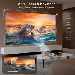 SnelShoppen - Slimme Beamer Native 1080P met 4K Ondersteuning, Draagbare Projector met Auto Keystone, Wi-Fi 6/Bluetooth 5.4, Ingebouwde Apps, HDMI/iOS — thumbnail 2