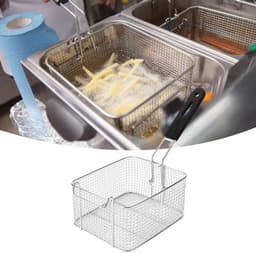 Frituurmand met lange steel, metalen gaas, elektrische frituurmand voor commercieel gebruik — thumbnail 5