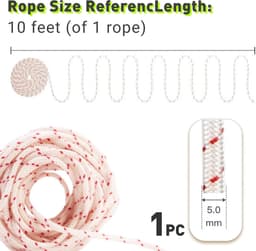 Startkabel grasmaaier 10m - 5mm nylon - vervangingskoord - geschikt voor grasmaaiers en kettingzagen - ShopVlot — thumbnail 5