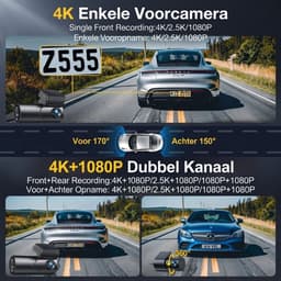NIVA® Dashcam - 4k - Dashcam voor En Achter - Dashcam voor Auto - Zwart - 3cm x 5cm x 10cm — thumbnail 3