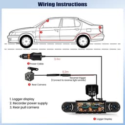 Dashcam - 3,16 inch - Dual lens - Full HD 1080p - Voor Auto's en Vrachtwagens — thumbnail 2