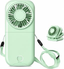 LISM-Opvouwbare nekventilator, snelle mini-handventilator, draagbare persoonlijke koelventilator met vier snelheden Geschikt voor buitenkantoren en sportscholen (groen). — thumbnail 1