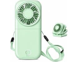 LISM-Opvouwbare nekventilator, snelle mini-handventilator, draagbare persoonlijke koelventilator met vier snelheden Geschikt voor buitenkantoren en sportscholen (groen).