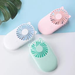 Draagbare mini-ventilator voor reizen en kantoor, oplaadbare USB-bureauventilator met 3 standen voor de zomer — thumbnail 2