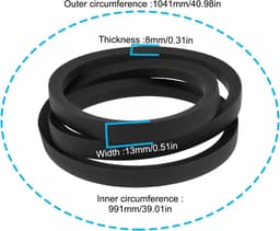 SnelShoppen - Aandrijfsnaar 1134-9173-01 1040x13x8mm Geschikt Voor Stiga Park 340X 416PVM 420P 520P 540PX Grasmaaier — thumbnail 3