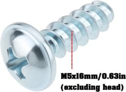 SnelShoppen - 16pcs M5 x 16mm Grasmaaier Schroeven Gegalvaniseerd Staal Vervangingsschroeven voor Tuinonderhoud — thumbnail 3