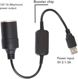 SnelShoppen - 5V naar 12V USB naar Sigarettenaansteker Adapter Converter voor Auto Dashcam Accessoires - Duurzaam PVC Koper Kabel - Ideaal voor Elektr — thumbnail 5