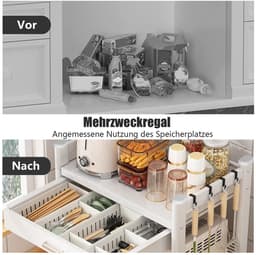 Solidchoice - Magnetron Rek met Uittrekbare Organizer, Carbon Staal, 56 cm — thumbnail 2