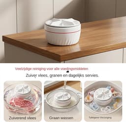 Salade Spinner - Groente Wasbak - Snelle Groente Reiniging - Eenvoudige Bediening - 13x13x7 cm - Veelkleurig — thumbnail 4