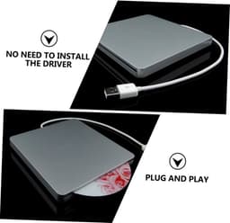Externe Dvd Brander - Draagbare Schrijver - Data Back-up - Ultradun Ontwerp - 14.2 cm - Zilver — thumbnail 2